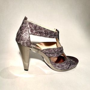 Michael Kors glitter sandals with zipper